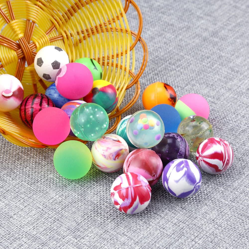 Pllieay 24 Pcs Jet Bouncy Balls for Kids Birthday Party Favors， Mixed Color Rubber Bouncing Ball Gift Toys for Boys and Girls