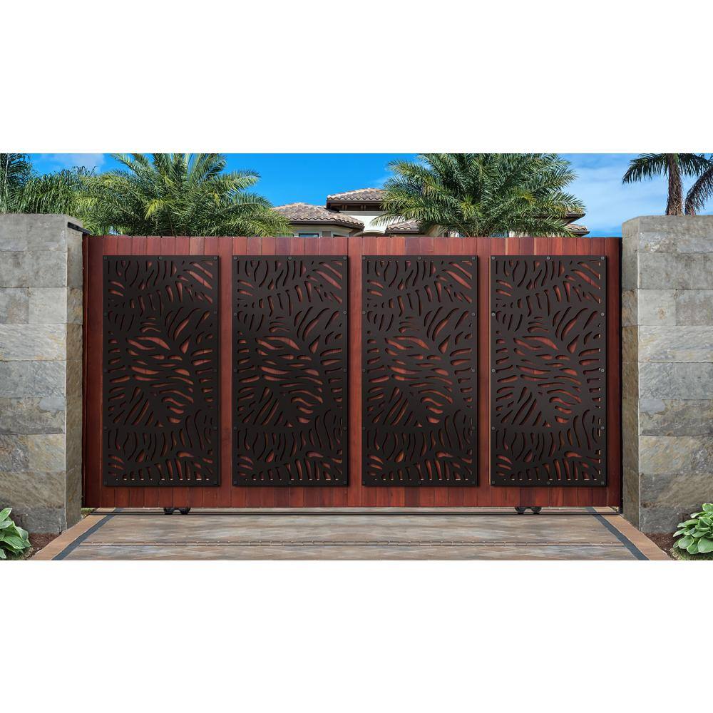 Modinex 6 ft. x 3 ft. Charcoal Gray Decorative Composite Fence Panel Featured in Panama Design USAMOD5C