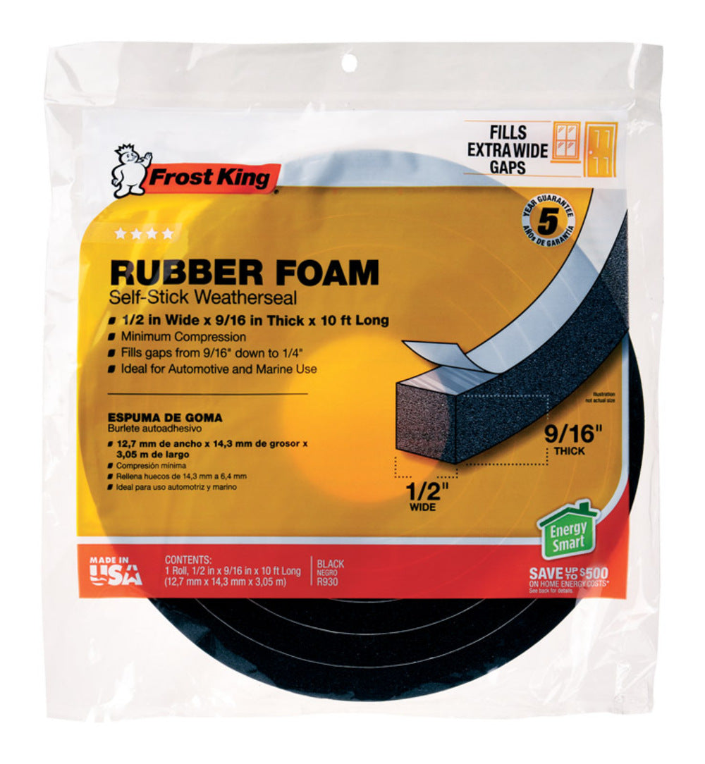 FOAM TAPE RBBR 10'X9/16