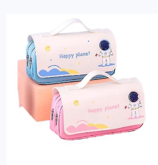 2pcs Student Cute Portable Stationery Bag Cartoon Creative Multifunctional Stationery