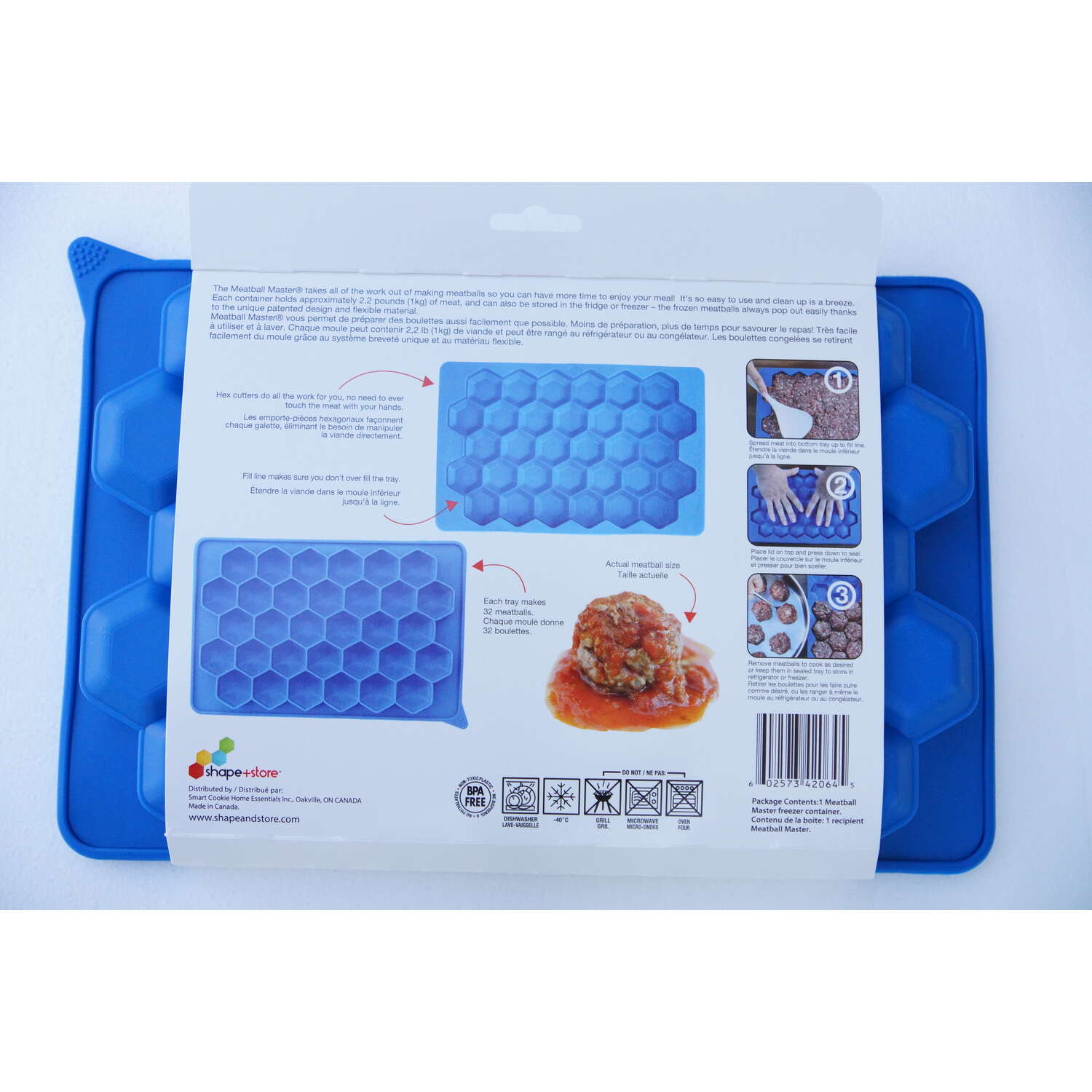 Shape + Store Meatball Master Blue Plastic Meatball Master 32 oz