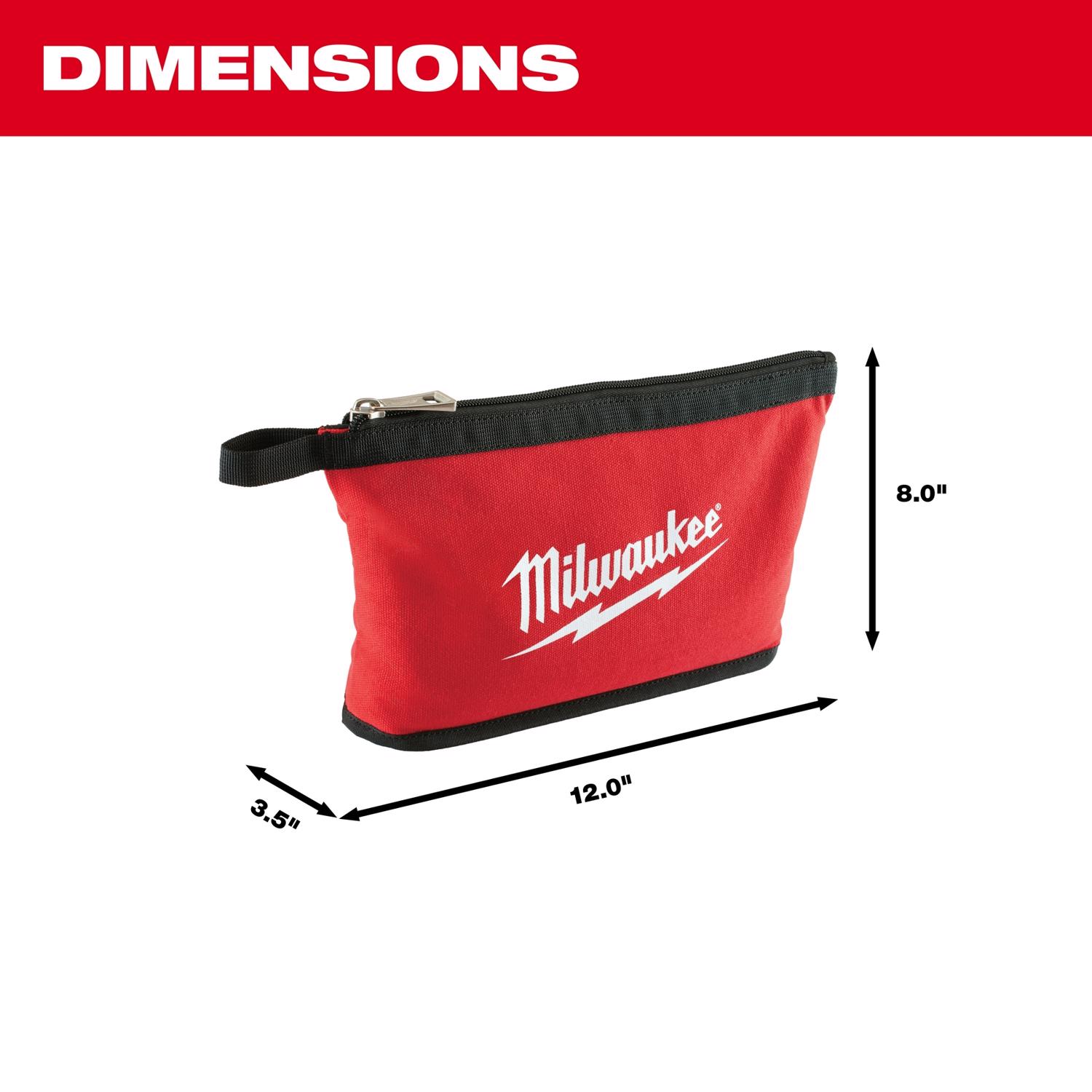 Milwaukee 0.25 in. W X 8 in. H Canvas Tool Pouch 1 pocket Red 1 pc