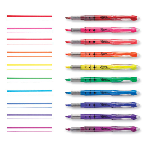 Sharpie Liquid Pen Style Highlighters， Chisel Tip， Assorted Colors， 10/Set (24415PP)