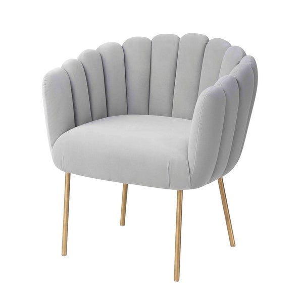 Doloris Mid-century Modern Light Velvet Upholstered Feather Side Chair