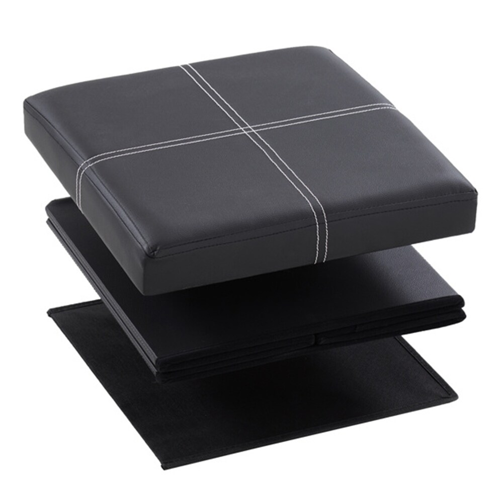 PVC MDF Foldable Storage Footstool with Anti Rust and Anti Skidding