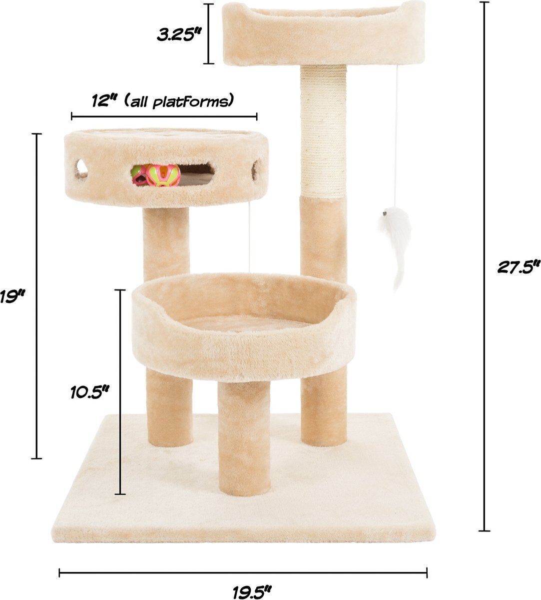 Pet Adobe 3-Tier 27.5-in Cat Tree and Condo