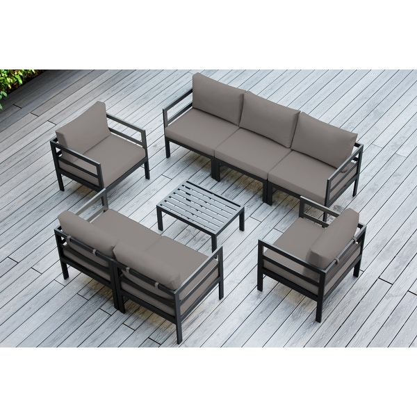 Ohana Outdoor 8pc. Cushioned Aluminum Sectional