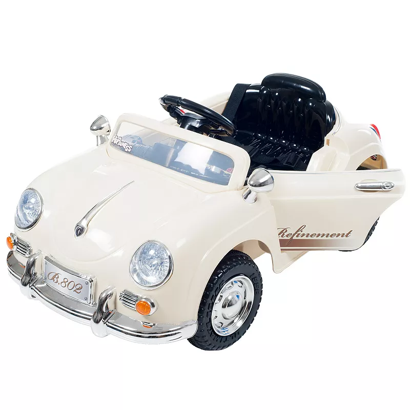 Lil Rider White 58 Speedy Sportster Classic Car Ride-On with Remote