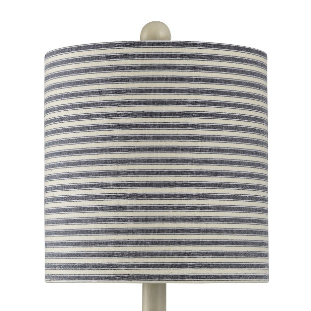 Montauk Molded Nautical Anchor Table Lamp With Fabric Shade Navy Blue white Stylecraft