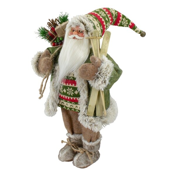 18Standing Santa Christmas Figure Carrying Skis and Presents