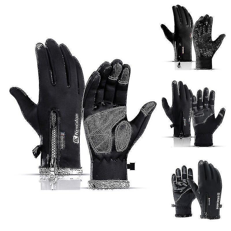 2021 Winter Gloves For Men Non-slip Touchscreen Plus Velvet Warm Cold Gloves Outdoor Windproof Cycli