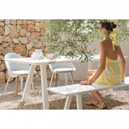 Table de jardin VLAEMYNCK Vanity blanc， table extérieure 8 personnes