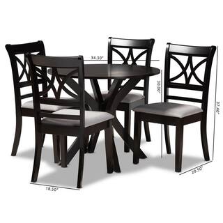 Baxton Studio Julia 5-Piece Grey and Dark Brown Dining Set 1681075910892HD