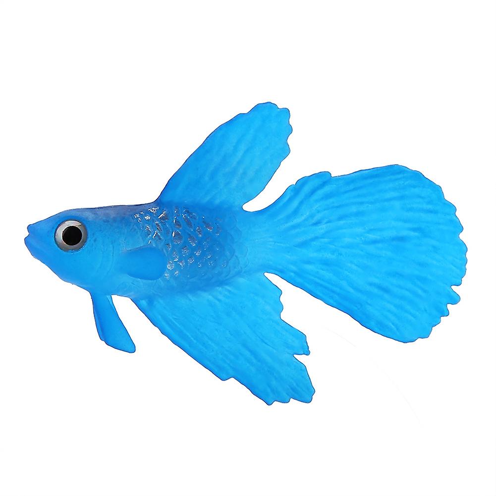 Aquarium Decoration Funny Artificial Silicone Small Fish Fish Tank Ornament Blue Betta Fish