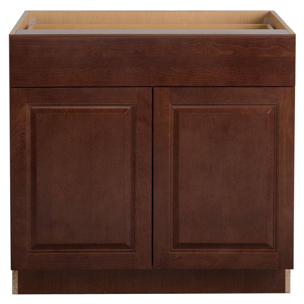 Hampton Bay Benton Assembled 36x34.5x24 in. Base Cabinet with Soft Close Full Extension Drawer in Amber BT3635B-RC