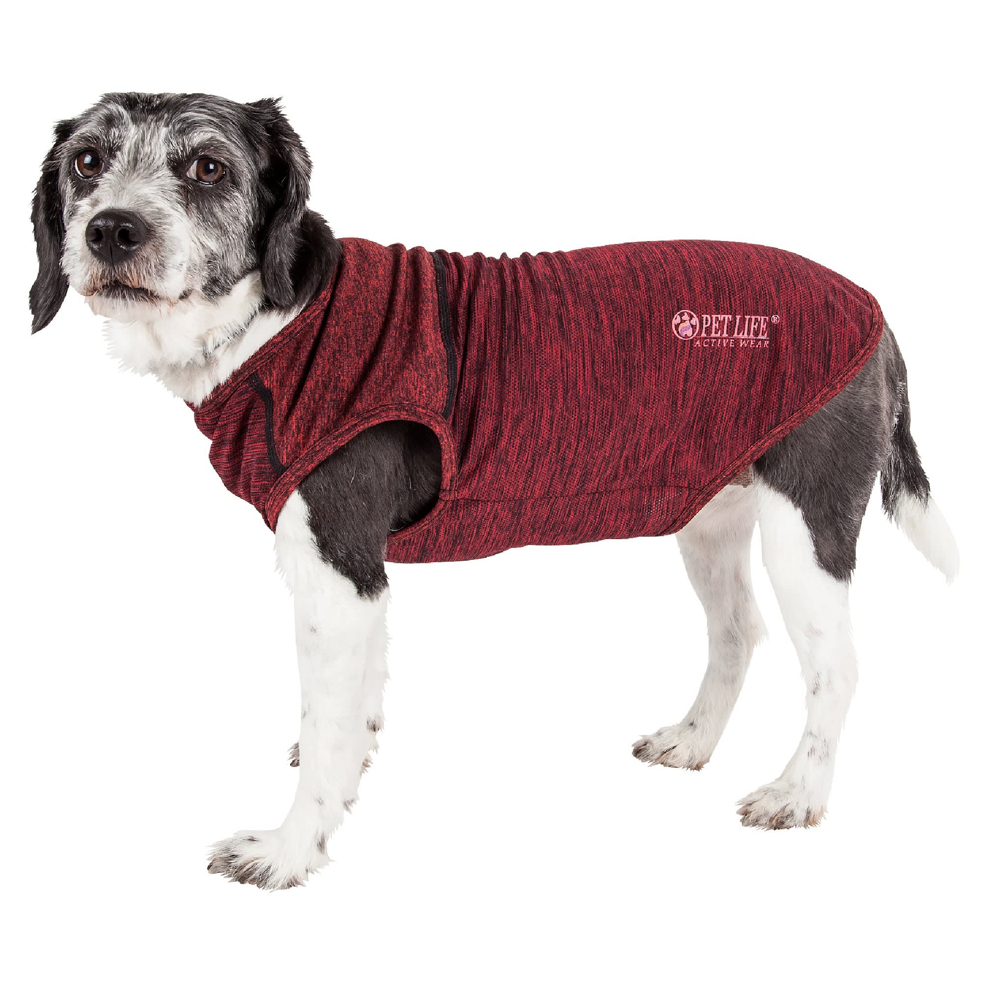 Pet Life Active Aero-Pawlse Heathered Red Quick-Dry Dog Tank Top T-Shirt， X-Small