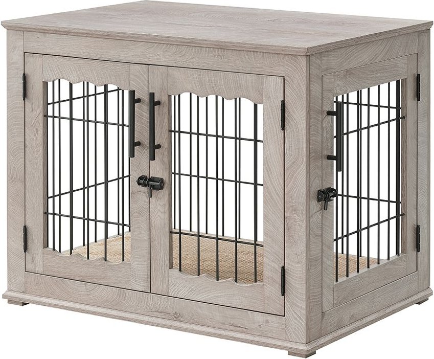 Unipaws Wooden Wire Furniture End Table Dog Crate