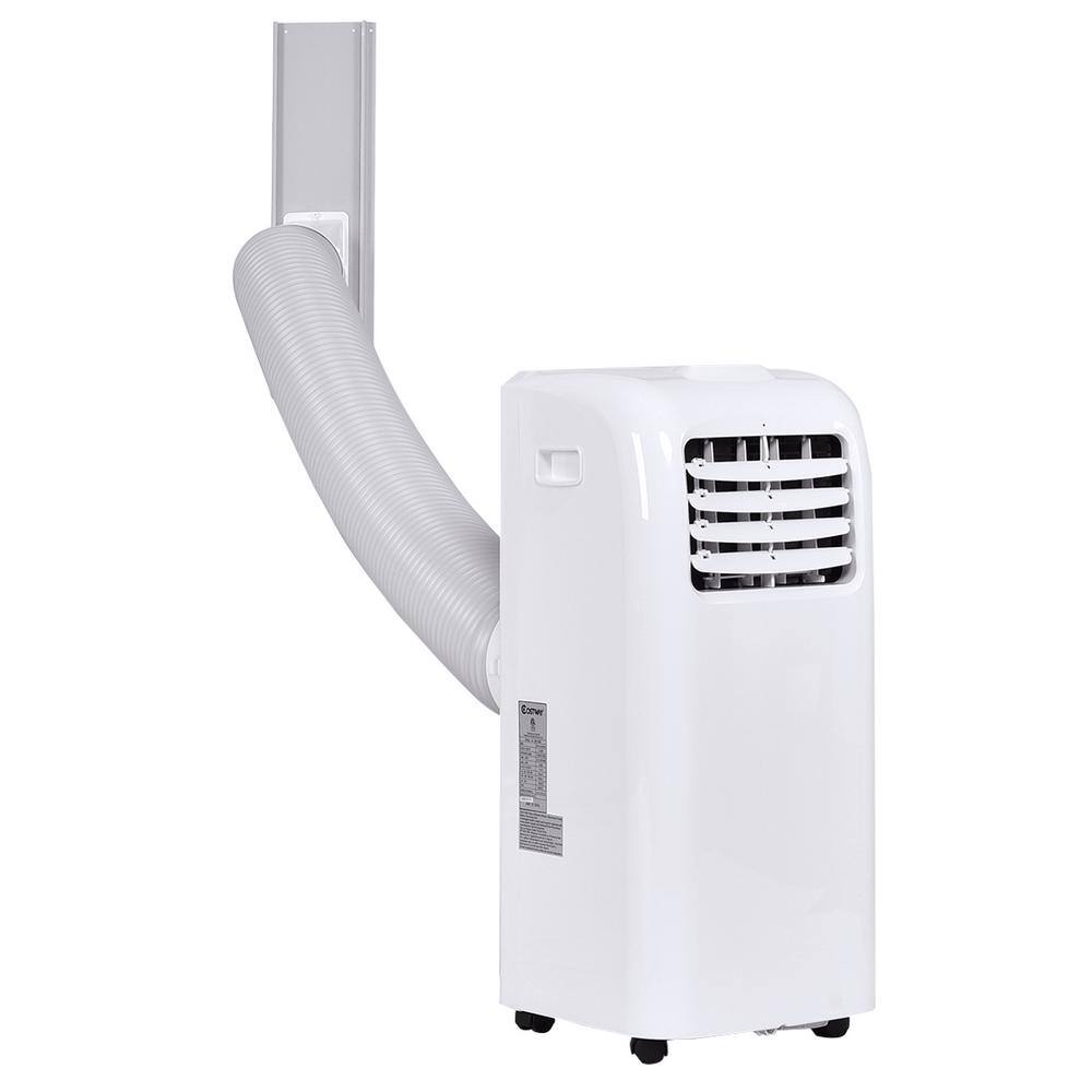 Costway 8000 BTU Portable Air Conditioner and Dehumidifier Function Remote in White with Window Kit EP22783