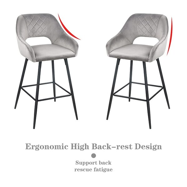 Sicotas Modern Bar Chairs High Dining Chairs (Set of 2) - N/A