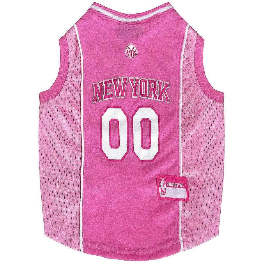 Pets First NBA New York Knicks Pet Pink Jersey， 4 Sizes Available