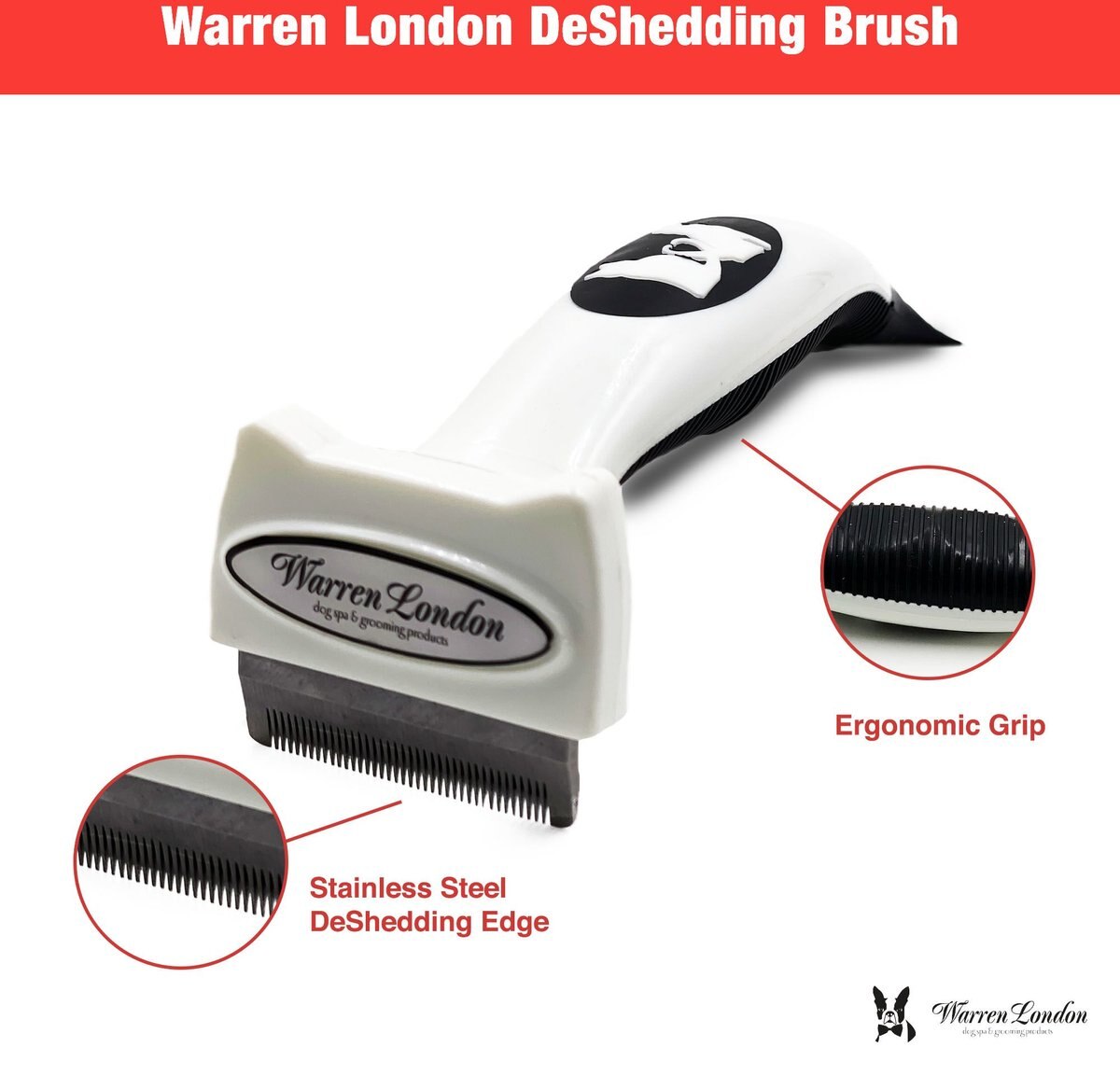 Warren London Short Hair Deshedding Dog Brush