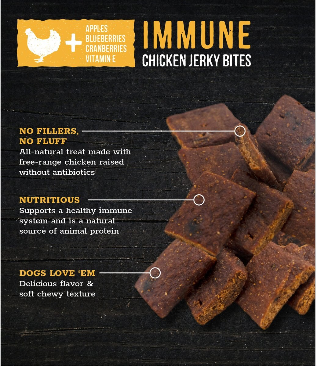 Wholesome Pride Pet Treats Functional Immune Support Chicken Recipe Jerky Bites Dog Treats， 8-oz