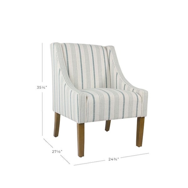 HomePop Modern Swoop Accent Chair - Blue Calypso Stripe