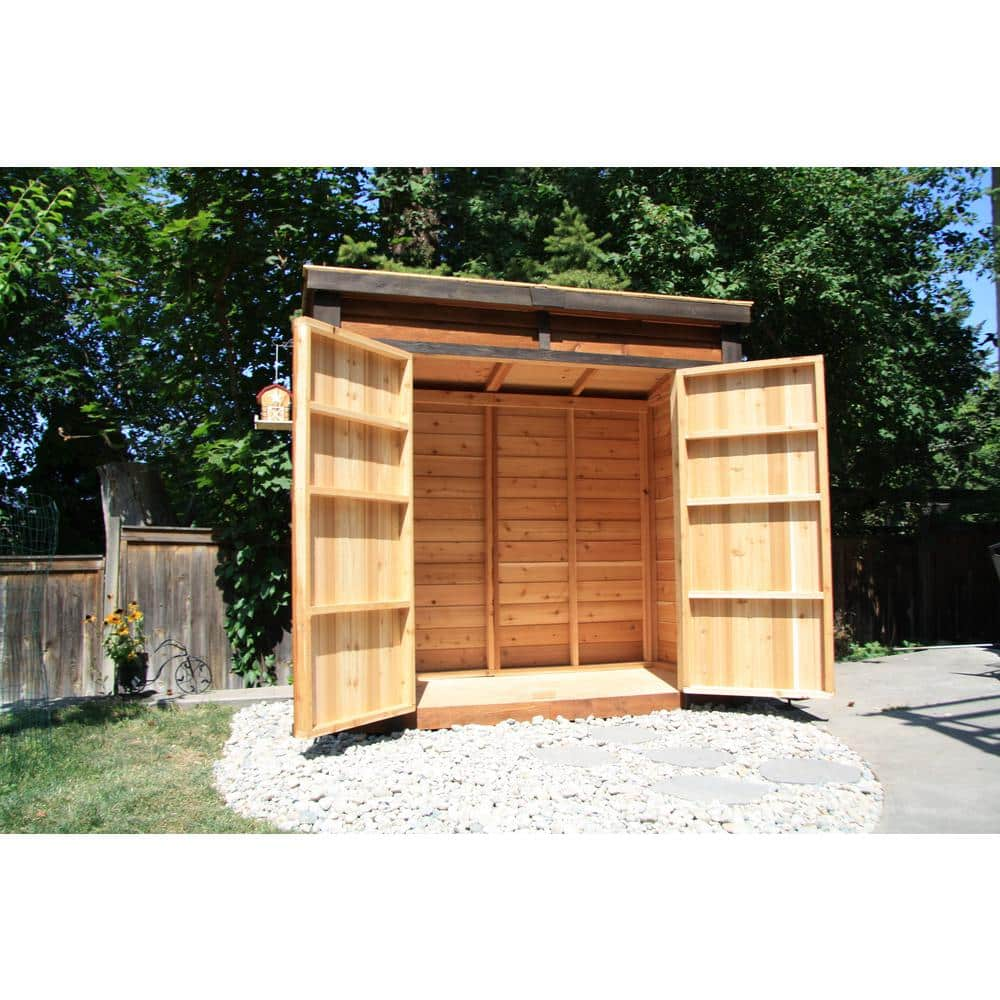 Outdoor Living Today Garden Saver 8 ft. W x 4 ft. D Cedar Wood Storage Shed with Double Doors and Cedar Roof (32 sq. ft.) GS84-D-CEDAR-AK