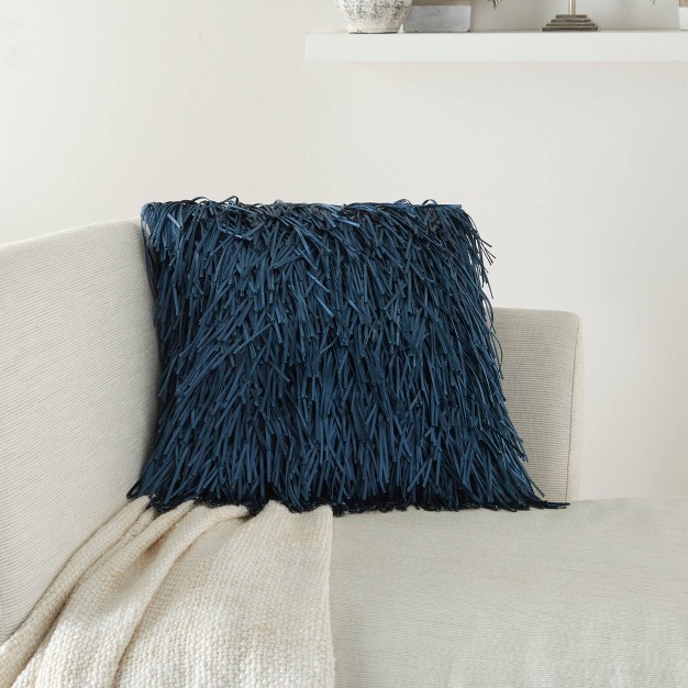 Shag Metallic Ribbon Throw Pillow Mina Victory