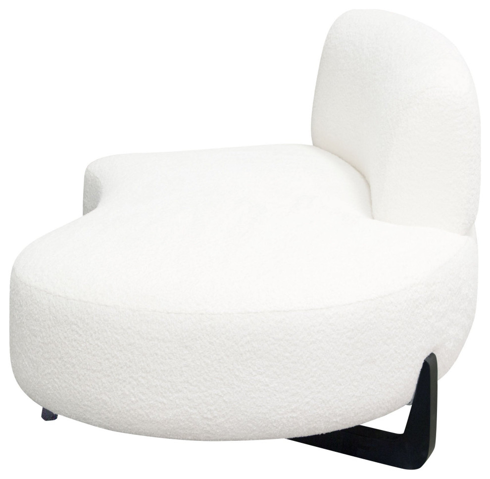 Vesper Curved Armless Right Chaise  White   Transitional   Indoor Chaise Lounge Chairs   by AMOC  Houzz