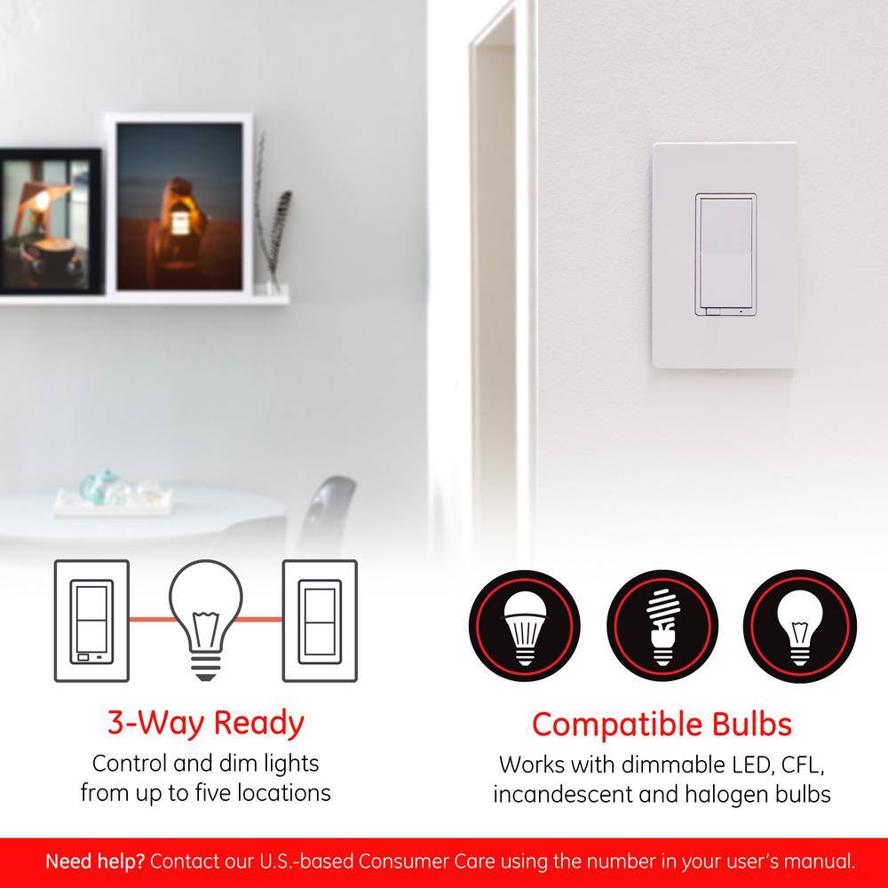 Enbrighten Zigbee Smart Dimmer with Quick Fit and Simple Wire White and Light Almond 43080