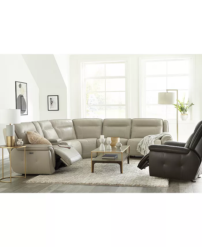 Furniture Lenardo 3-Pc. Leather Sofa with 3 Power Motion Recliners