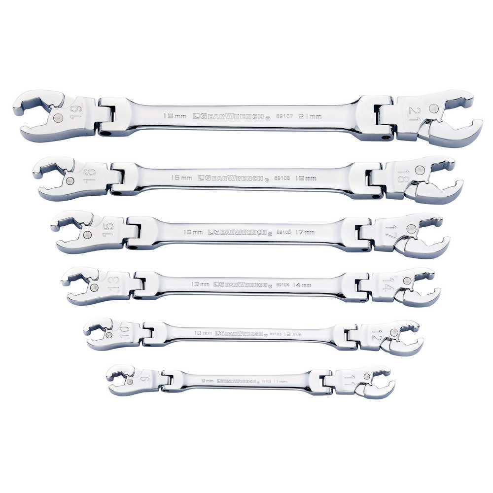 GEARWRENCH Ratcheting Flex Flare Nut Wrench Set 6 Pc. Metric 89101D from GEARWRENCH