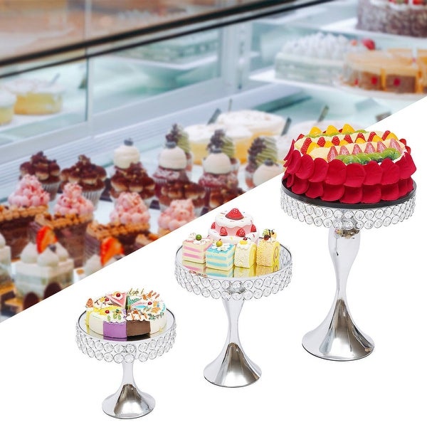 3 Pcs Mermaid Tail Crystal Cake Stands Mirror Cake Dessert Holder