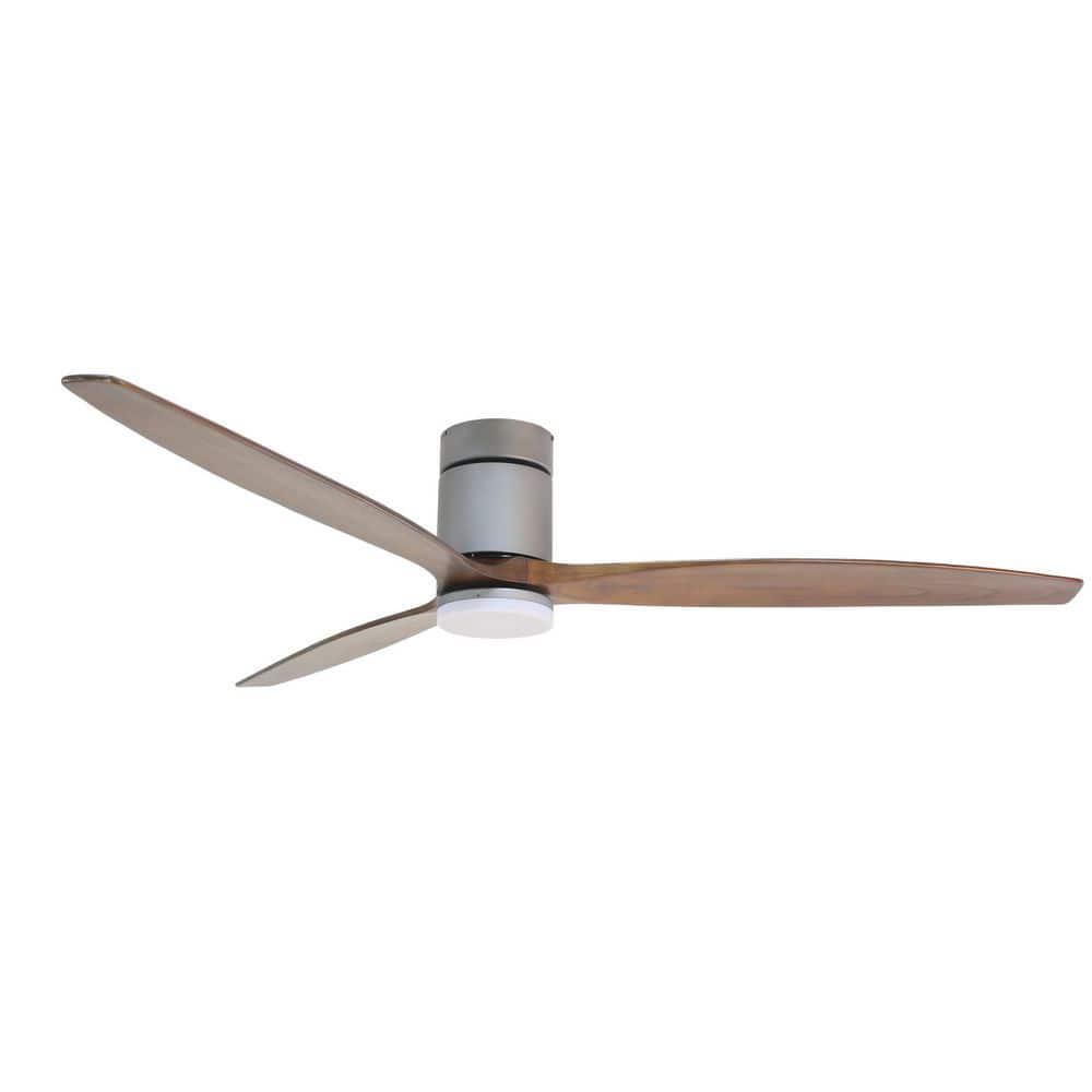 FORNO VOCE Tripolo 72 in Titanium Body and Black Walnut Wood Blade Integrated LED Indoor Voice Activated Smart Ceiling Fan