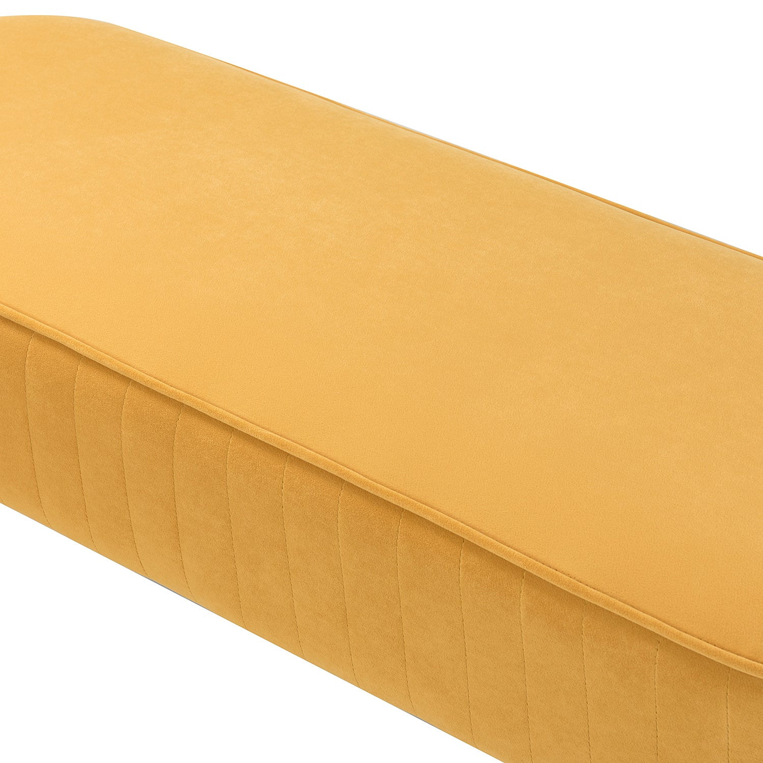 ARTFUL LIVING DESIGN Upholstered Bench with Metal Legs for Bedroom, Mustard