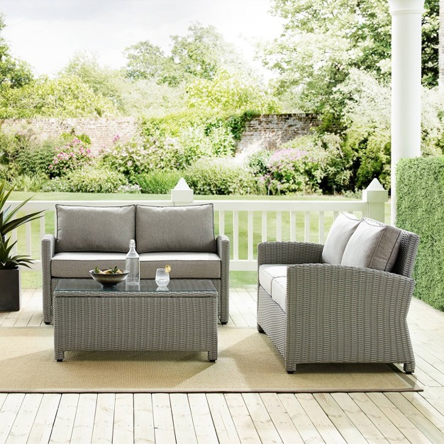 Bradenton 3pc Outdoor Wicker Seating Set Crosley