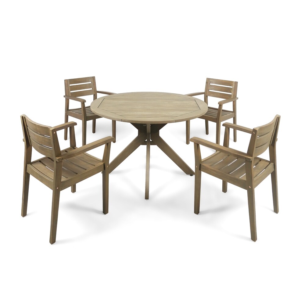 Stamford Outdoor 5 piece Wood Dining Set by Christopher Knight Home