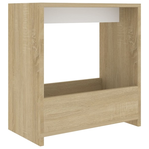 Side Table White and Sonoma Oak 20