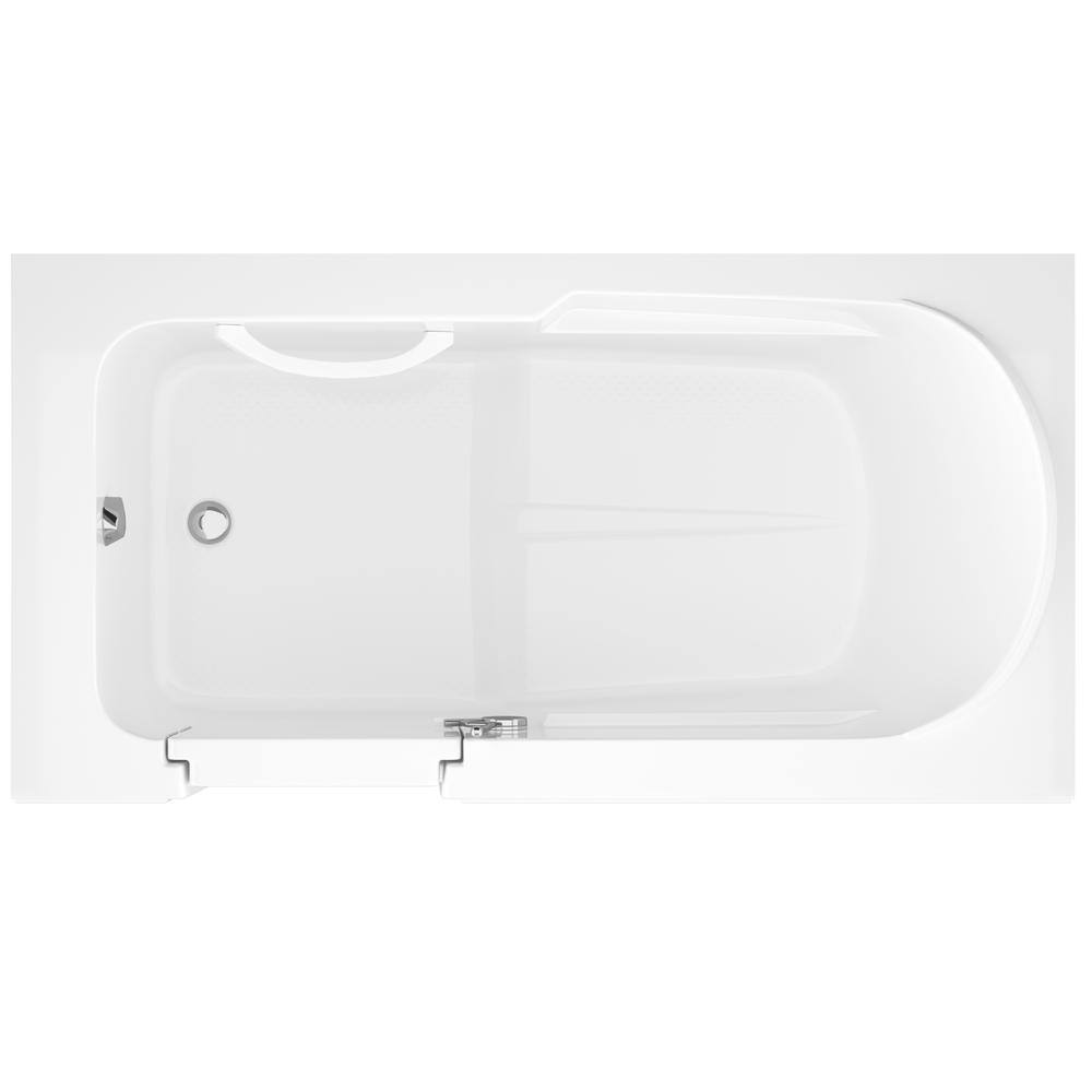 Universal Tubs HD Series 60 in. Left Drain Step-In Walk-In Soaking Bath Tub with Low Entry Threshold in White HDSI3060LWS