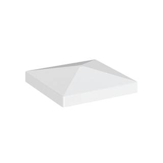 Veranda 4 in. x 4 in. White Pyramid Post Cap with Glue 73012417