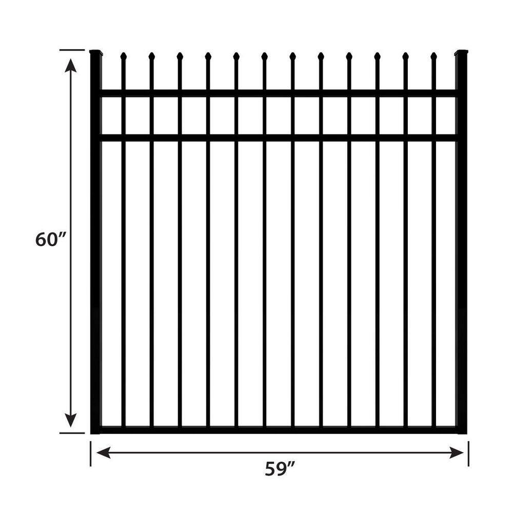 FORGERIGHT Osprey 5 ft. W x 5 ft. H Black Aluminum Fence Gate 882314