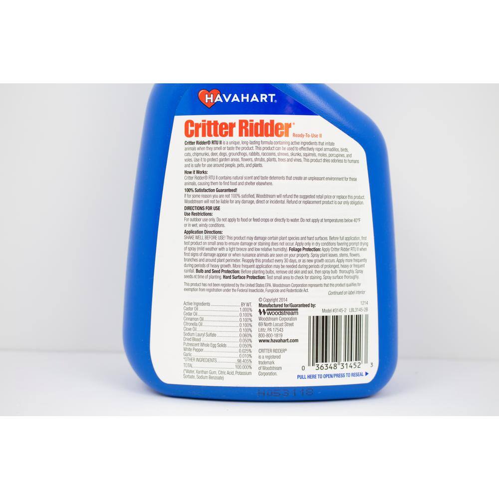 Havahart Critter Ridder II 32 oz. Ready-to-Use Animal Repellent 3145-2