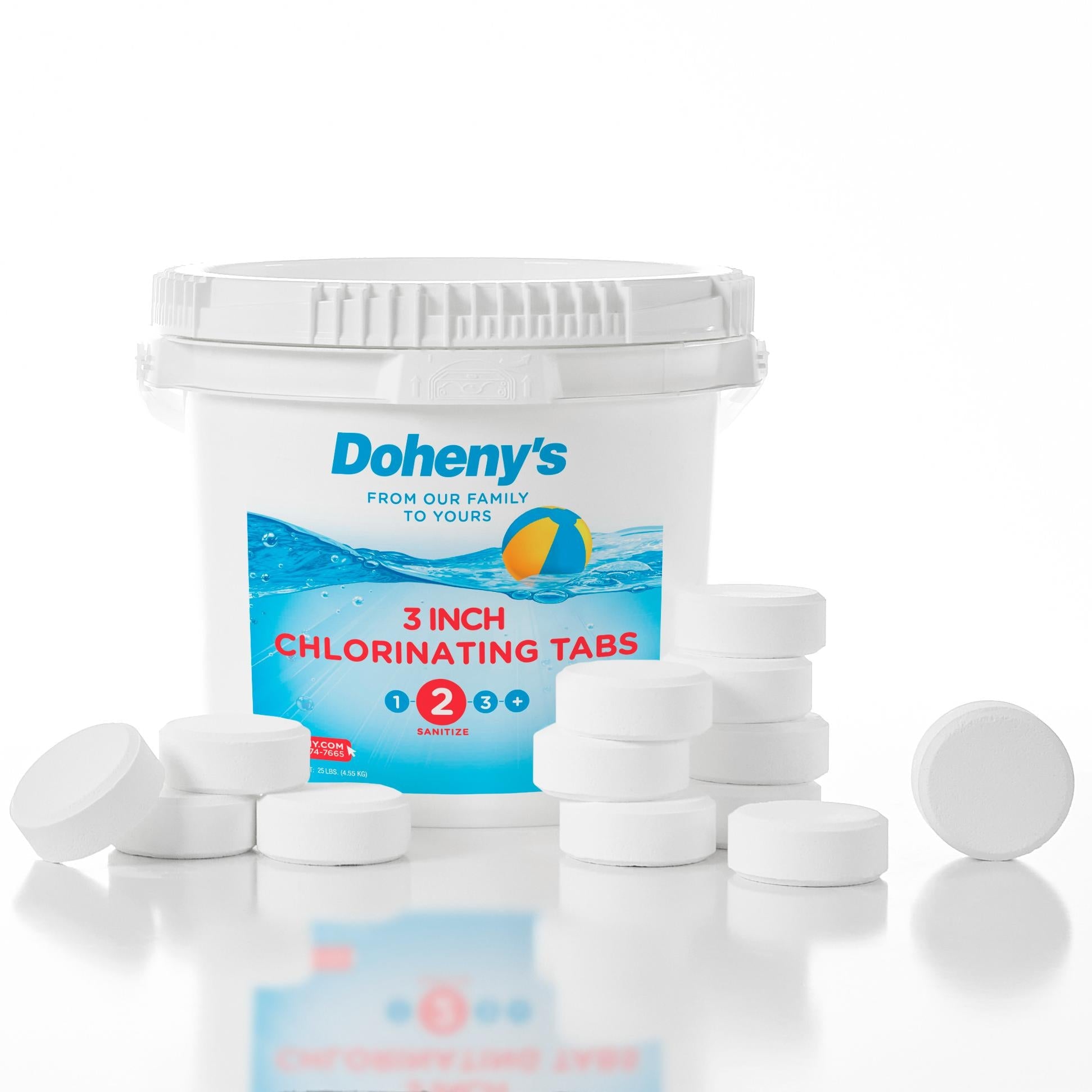 Doheny's 3 Inch Swimming Pool Chlorine Tablets | Pro-Grade Pool Sanitizer | Long Lasting & Slow Dissolving | Individually Wrapped | 99% Active Ingredient, 90% Stabilized Chlorine | 20 lb. Bucket