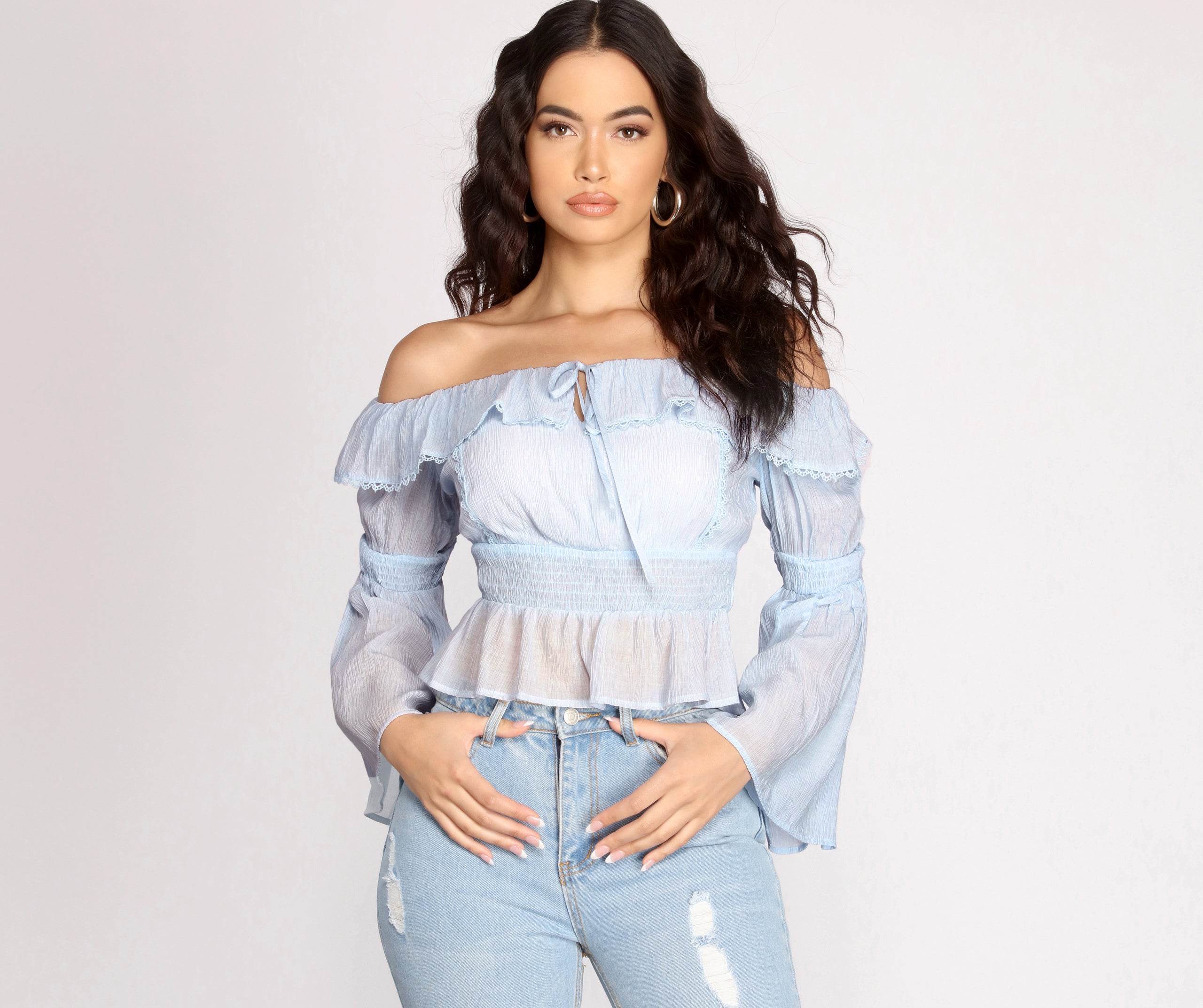 Perfect Peplum Off The Shoulder Top