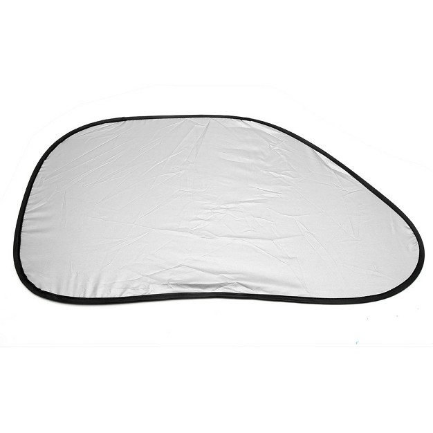 Unique Bargains Window Foldable Visor Cover Heat Insulation Silver Coated Nylon Automotive Sunshades Black Silver 2 Pcs