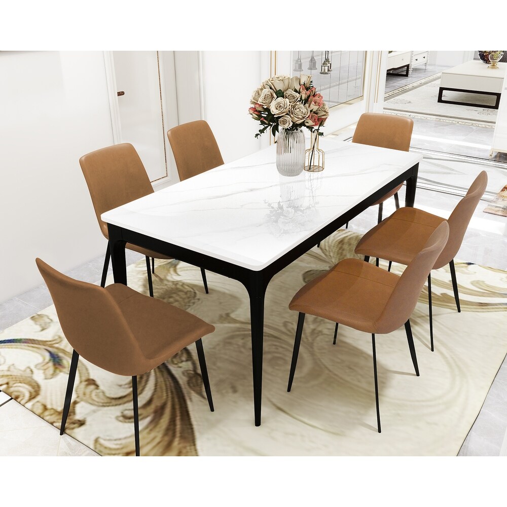 Dining Table Sintered Stone Marble Dining Table Porcelain Table top Sturdy legs Aluminium oy legs Table