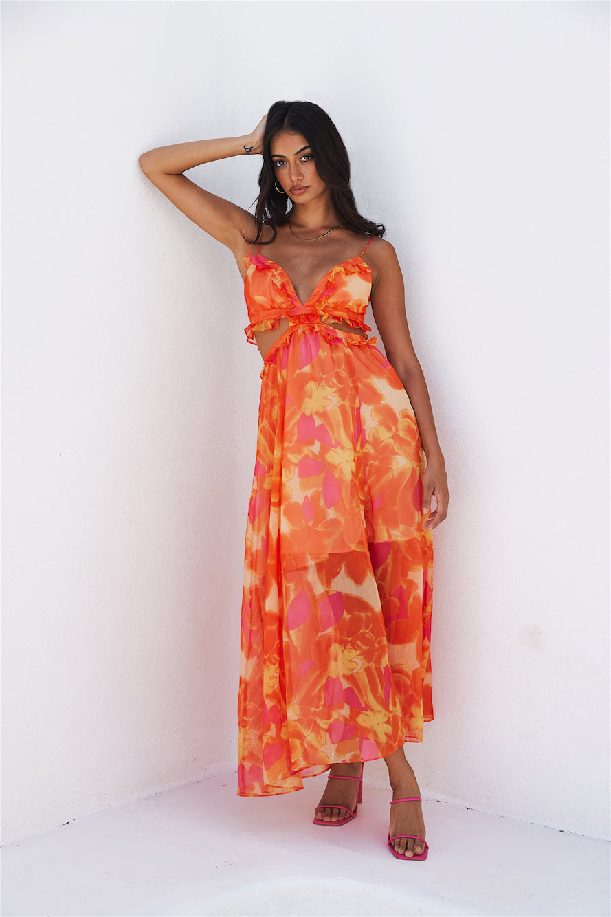 Luxe Resort Style Maxi Dress Orange