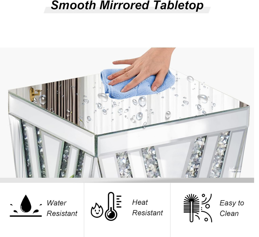 Contemporary End Table  Elegant Design With Square Glass Top  Silver/Clear   Contemporary   Side Tables And End Tables   by Decor Love  Houzz