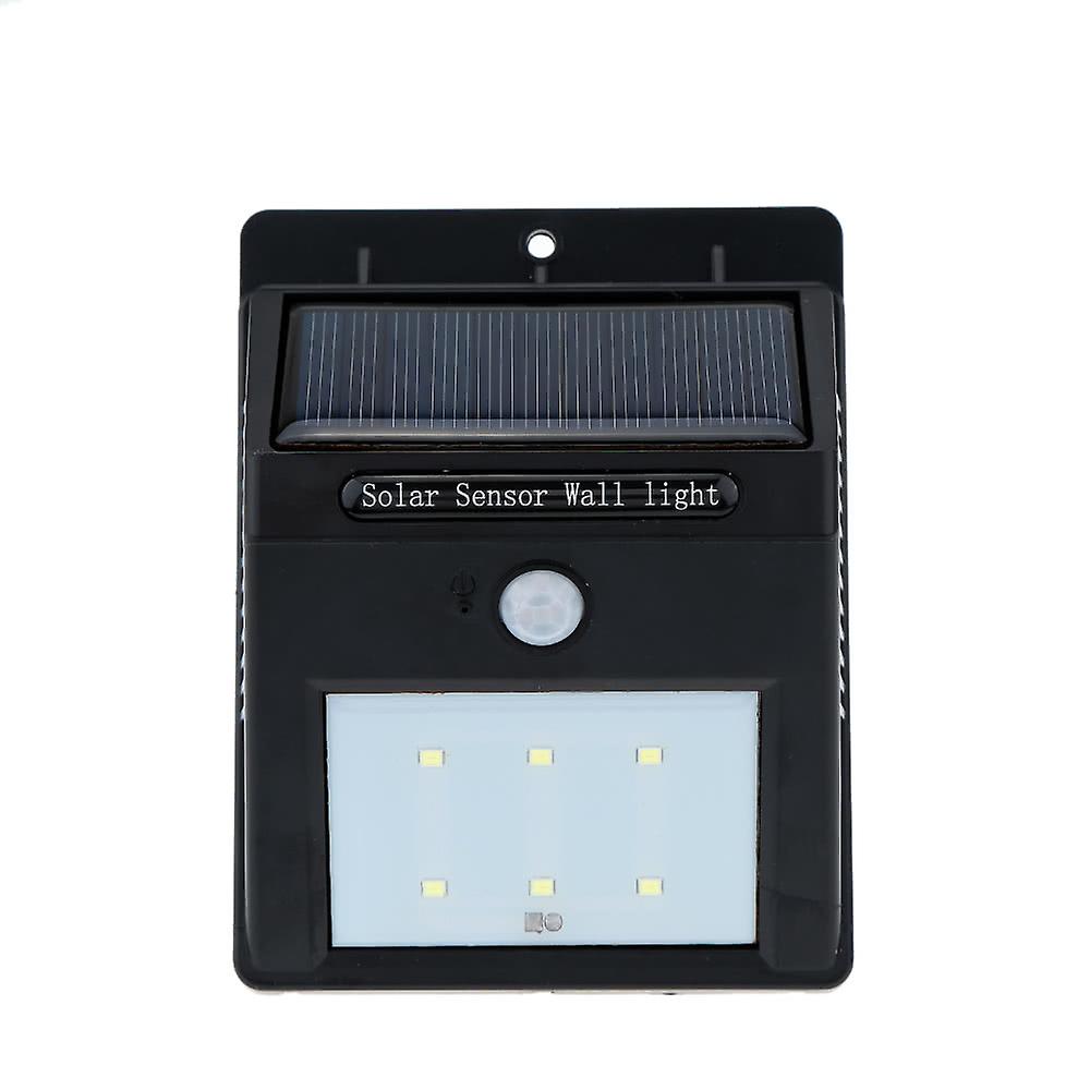 6 Leds Solar Panel Pir Motion and Light Sensor Water Resistant Wall Light Lamp Rechargeable Mounted In Outdoor Garden Pathway Driveway Decks Docks Garag